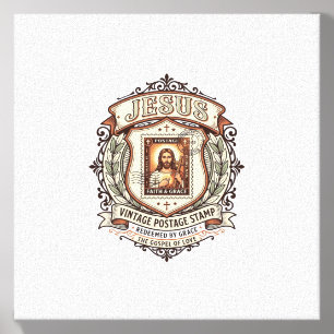 Jesus Vintage Postage Stamp Jesus Vintage Postage Canvas Photo Tile