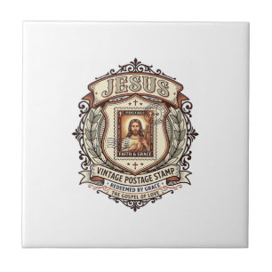 Jesus Vintage Postage Stamp Jesus Vintage Postage  Ceramic Tile