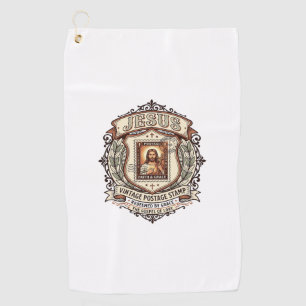 Jesus Vintage Postage Stamp Jesus Vintage Postage Golf Towel