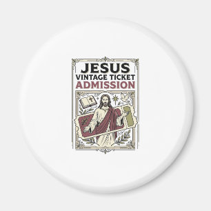 Jesus Vintage Ticket Admission Jesus Vintage Ticke Magnet