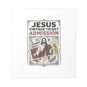 Jesus Vintage Ticket Admission Jesus Vintage Ticke Notepad