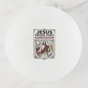 Jesus Vintage Ticket Admission Jesus Vintage Ticke Trinket Tray