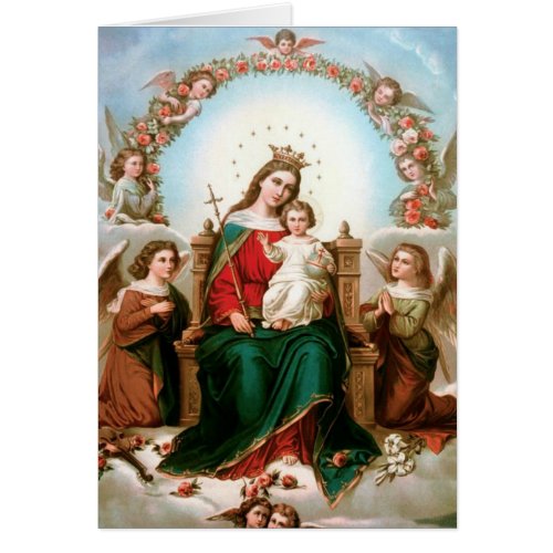Jesus Virgin Mary Queen of Heaven Angels