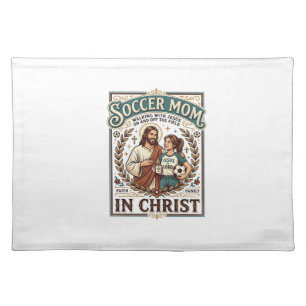 Jesus Volleyball Softball Soccer Vintage Shirt Chr Cloth Placemat