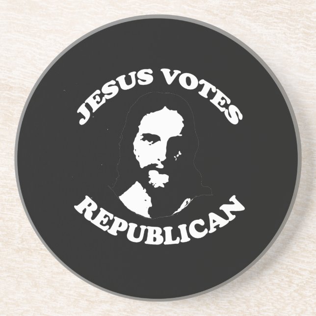 Jesus votes Republican - Drink Coaster (Front)