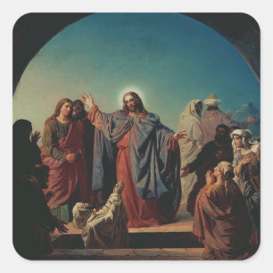 Jesus Wakes Lazarus by Robert Wilhelm Ekman Square Sticker