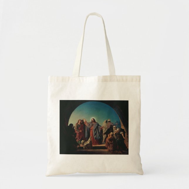 Jesus Wakes Lazarus by Robert Wilhelm Ekman  Tote Bag (Front)