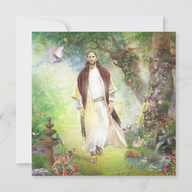 Jesus Walking In The Garden Of Gethsemane Holiday  (Front)