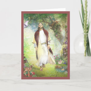 Jesus Walking In The Garden Of Gethsemane Holiday Card