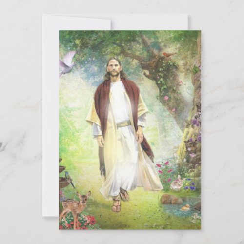 Jesus Walking In The Garden Of Gethsemane Holiday Card