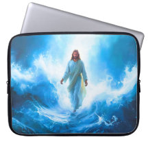 Jesus Walking in the Ocean Laptop Case/Protector
