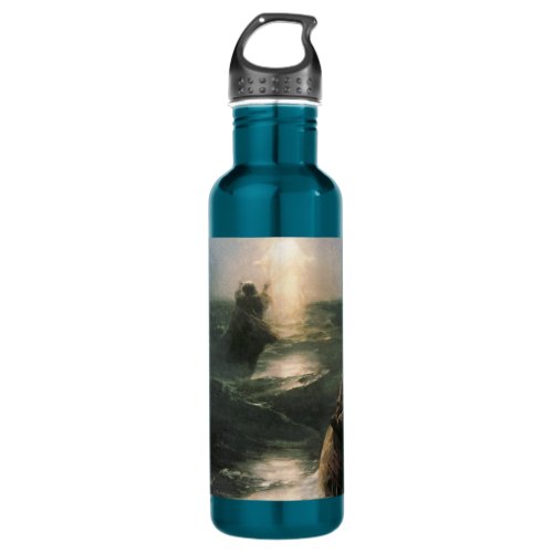 Jesus Walking on Stormy Seas Water Bottle