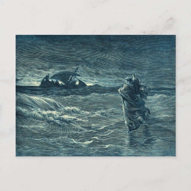 Jesus Walking on the Sea | Bible Postcard (Front)