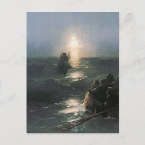 Jesus Walking on Water Ivan Aivazovsky Painting Postcard