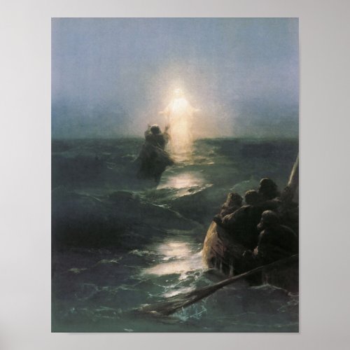 Jesus Walking on Water Ivan Aivazovsky Painting Poster