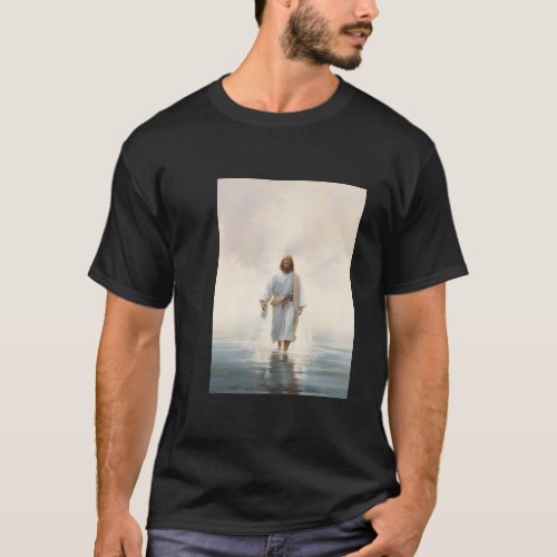 Jesus Walking on Water Oil Painting T_Shirt