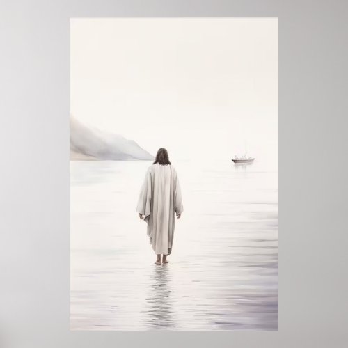 Jesus Walking on Water Poster