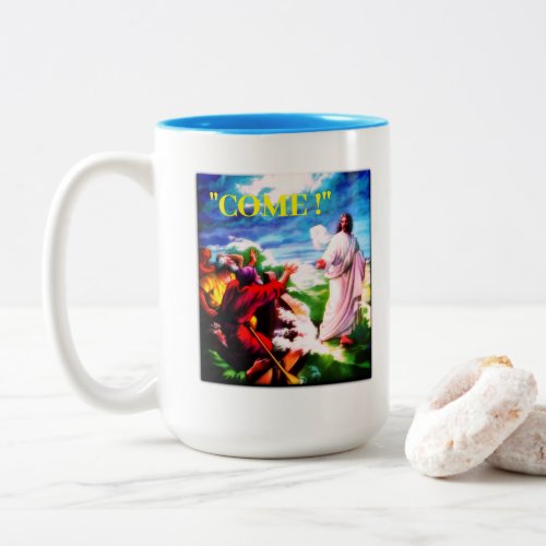 Jesus Walking On Water _ The Sea Of Galilee Two_Tone Coffee Mug