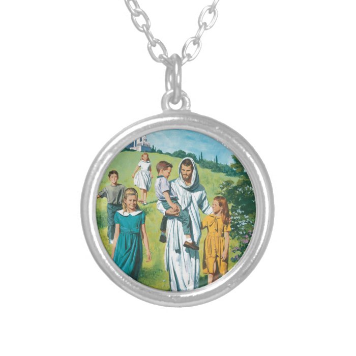 Jesus walking with children pendants