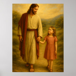 Jesus Walking With Girl™ LDS Wall Art Poster