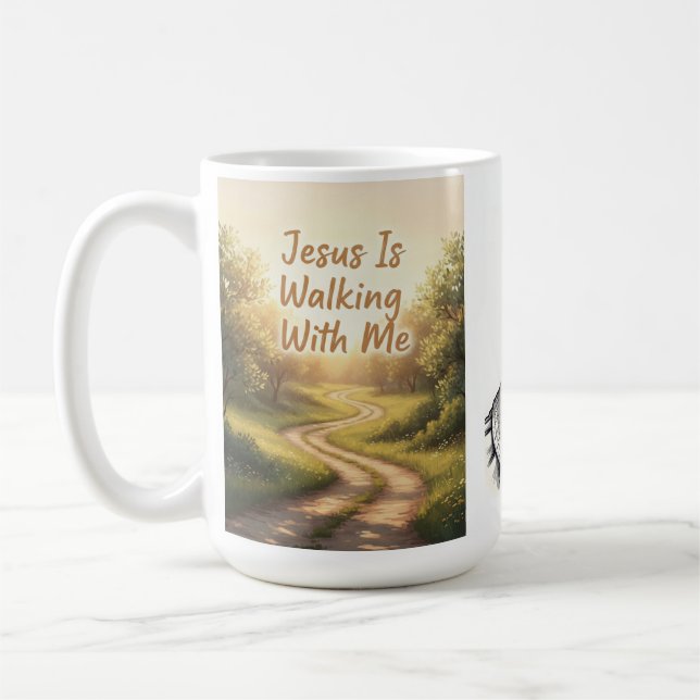 Jesus Walking With Me Mug (Left)