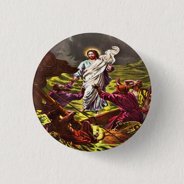 Jesus Walks on Water button (Front)