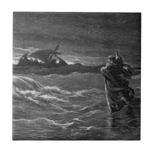 Jesus Walks on Water Ceramic Tile