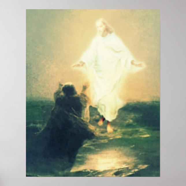 Jesus Walks on Water Miracle & St Peter Poster (Front)