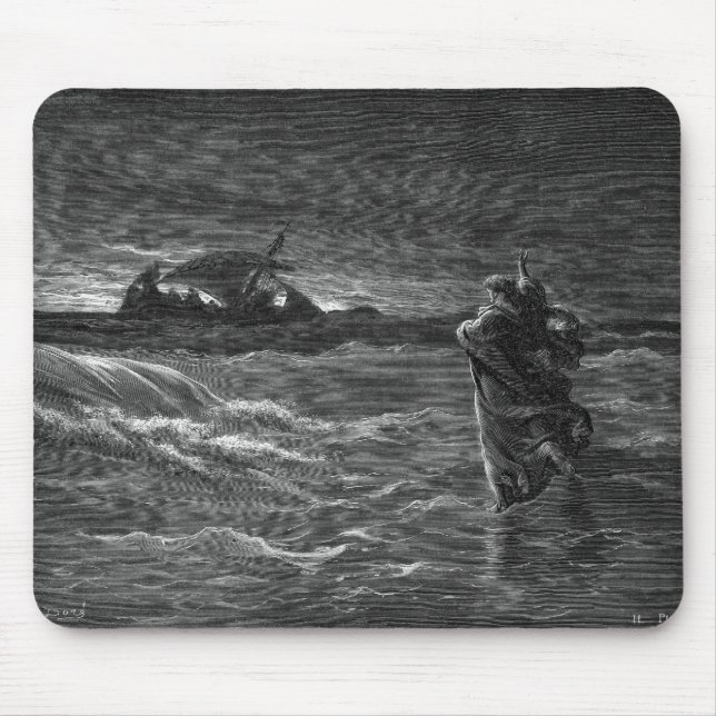 Jesus Walks on Water Mouse Pad (Front)