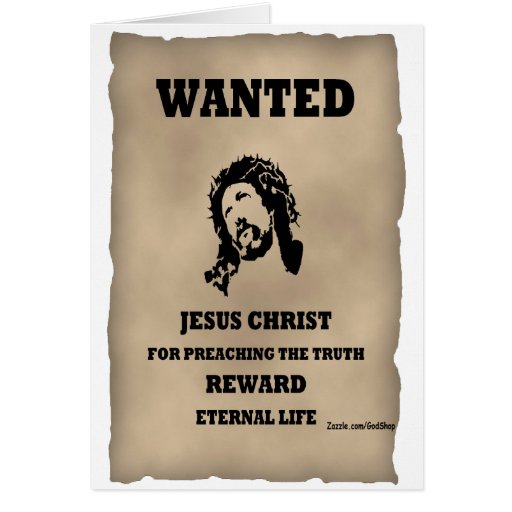 Jesus Wanted Poster Greeting Card | Zazzle