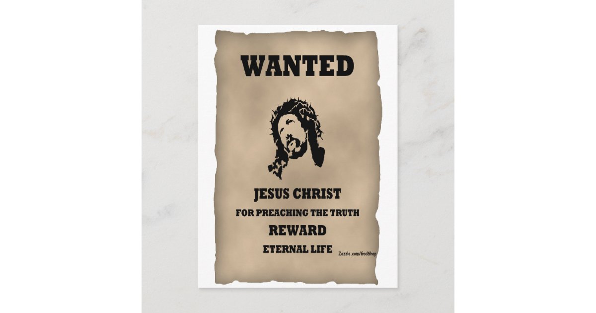 Jesus Wanted Poster Postcard | Zazzle