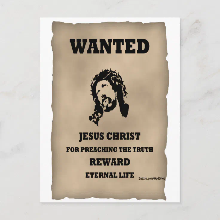 Jesus Wanted Poster Postcard | Zazzle