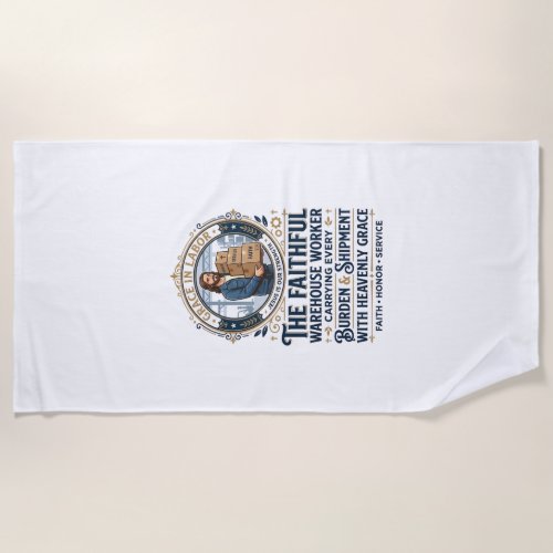 Jesus Warehouse Logistics Graphic Tee Christian Ar Beach Towel