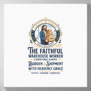 Jesus Warehouse Logistics Graphic Tee Christian Ar Canvas Photo Tile