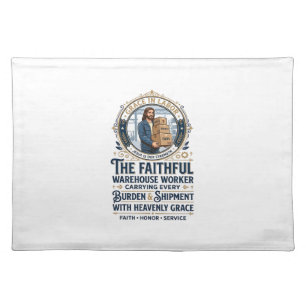 Jesus Warehouse Logistics Graphic Tee Christian Ar Cloth Placemat