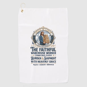 Jesus Warehouse Logistics Graphic Tee Christian Ar Golf Towel