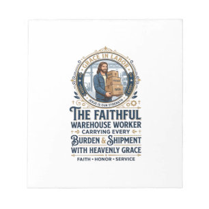 Jesus Warehouse Logistics Graphic Tee Christian Ar Notepad