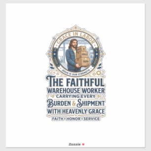 Jesus Warehouse Logistics Graphic Tee Christian Ar Sticker