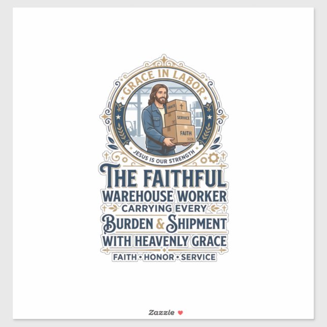 Jesus Warehouse Logistics Graphic Tee Christian Ar Sticker (Sheet)