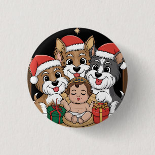 Jesus was born yorkies adoring button