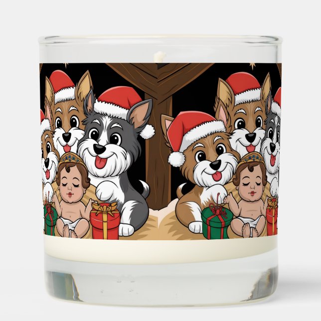 Jesus was born yorkies adoring  scented candle (Back)