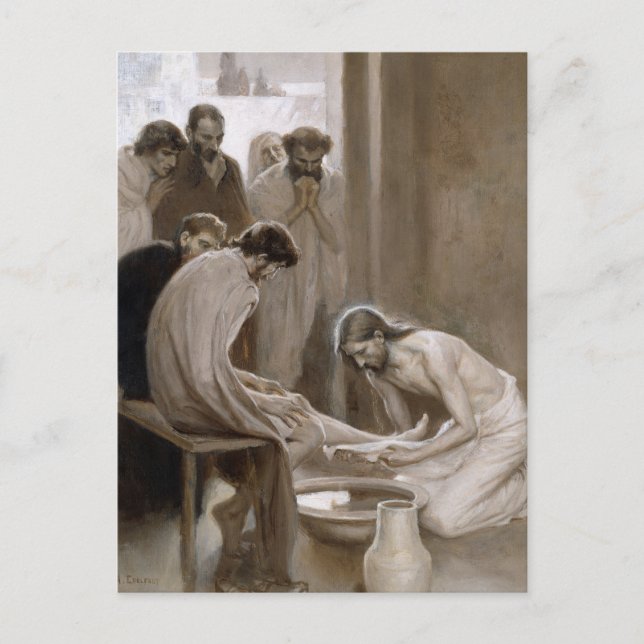 Jesus Washing Disciples' Feet | Albert Edelfelt Postcard (Front)