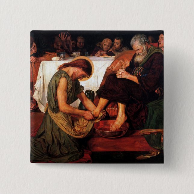 Jesus Washing Peter's Feet Button (Front)