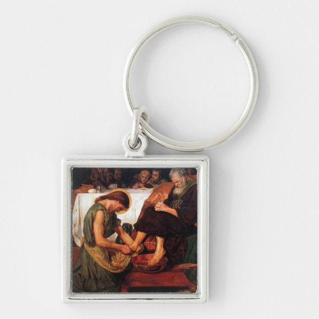 Jesus Washing Peter's Feet Keychain (Front)