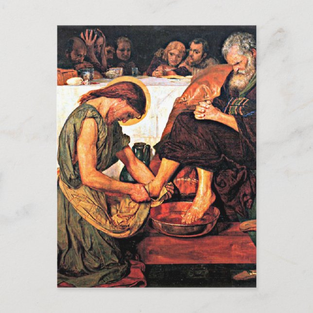 Jesus Washing Peter's Feet Postcard (Front)