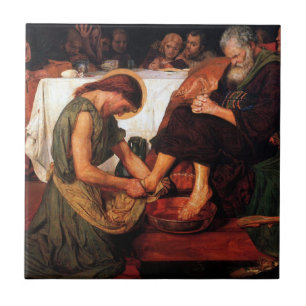 Jesus Washing Peter's Feet Tile
