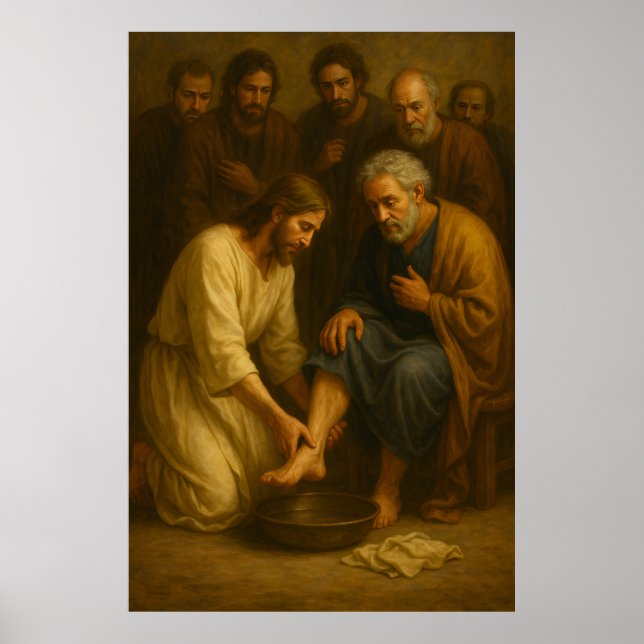 Jesus Washing the Disciples’ Feet™ LDS Art Poster (Front)