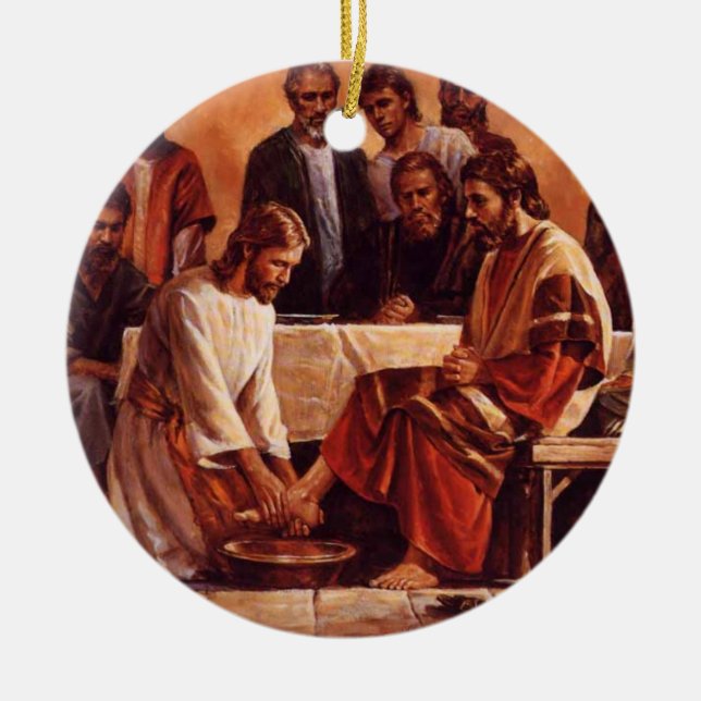 Jesus washing the Disciples Feet Ornament (Front)
