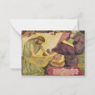 Jesus washing the feet of disciple note card