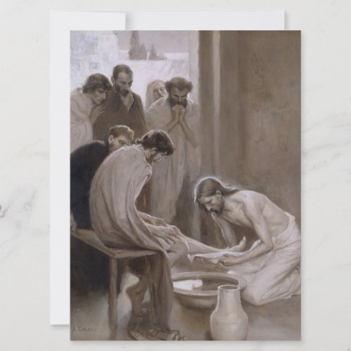 Jesus Washing the Feet of His Disciples Card